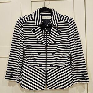 8P Tahari Arthur S. Levine Navy Striped Jacket